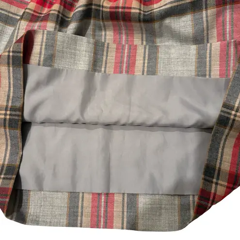 J. Crew Tartan Plaid City Mini Sidewalk Skirt Pull On, Sz 2 Red