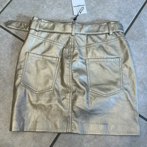 Generation Love NWT Zaya Vegan Leather Skirt Gold Size 0