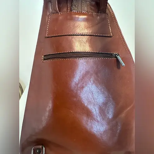 Lartigiano tobacco brown leather convertible backpack Italy VINTAGE