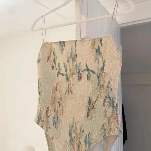 TOTEME One Piece Smocked Swimsuit in Washed Floral Size XL Retail $290