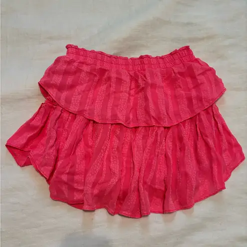 Love Shack Fancy  Tiered leopard-print jacquard mini skirt Small