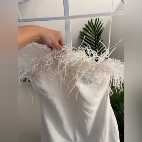 Likely Katy White Feather Mini Dress 8