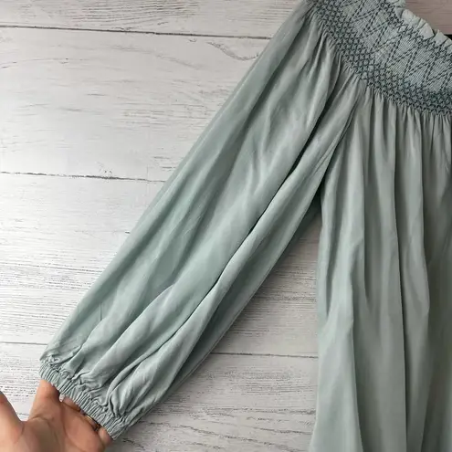 Holding Horses Blue Rosario Smocked Top Size S