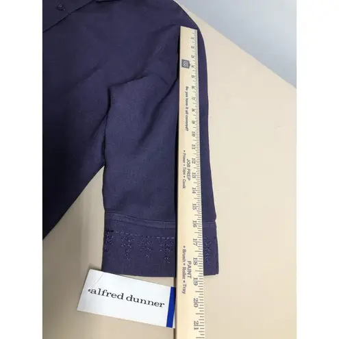 Alfred Dunner Skirt Suit 2 Pc Set Women’s 16/14 Purple 3/4 Sleeve Button Up Y2K