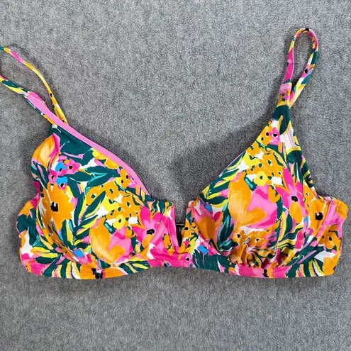 Anne cole  V Wire Bikini Top Sunshine Floral Women's Medium Pink Swim