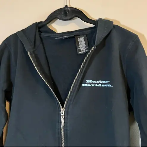 ✨ Harley Davidson Women’s Black Zip Up Hoodie Small