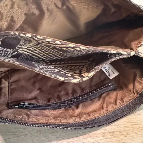 Danny K Tapestry Black And White Travel Crossbody Multi Compartment Bag Purse