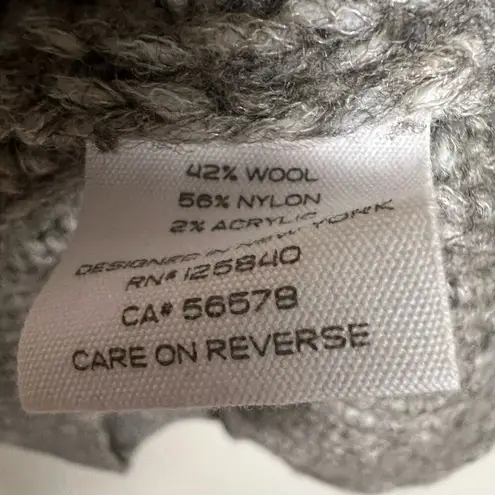 Intermix Gray Brown Carlyle Oversized Cable Knit Wool Cardigan Sweater Size S