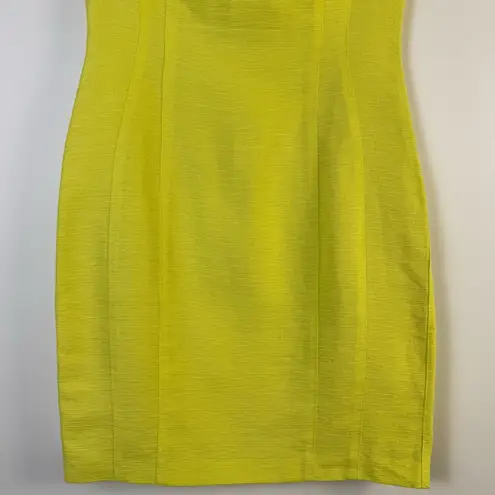 Adam Lippes Yellow Cutout Neck Silk Lined Sleeveless Sheath Cocktail Dress 2