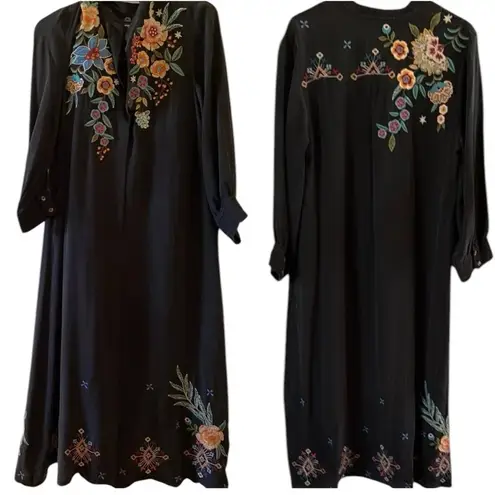 Johnny Was Francisca Seaside heavily embroidered silk dress NWT RARE
