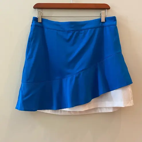 Lady Hagen Blue & White Tiered Skort Size 8 NWOT