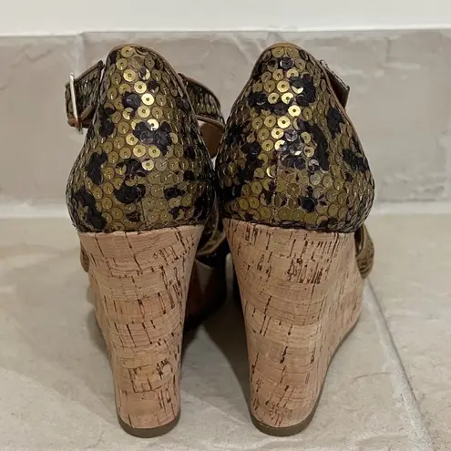 INC 🆕 sequin platform cork wedge sand…