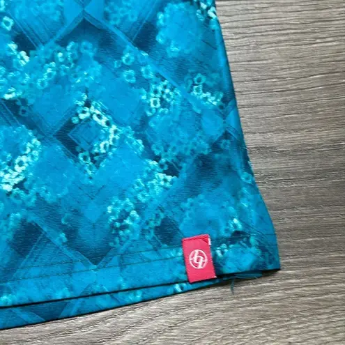 Lija 17” High Rise Turquoise Floral Print Golf Skirt Size 0 Blue