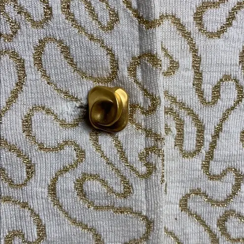 VINTAGE GOLD GLITTER CARDIGAN BUTTON UP SWEATER Size XL