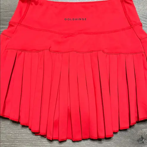 Goldhinge 12” Red Pleated Pocket Tennis Skirt Skort Size XS