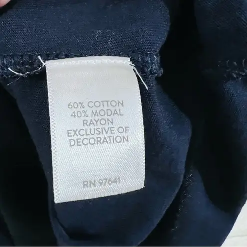 J. Jill NWT Navy Embroidered Tunic Sleeveless Top Size LP Blue