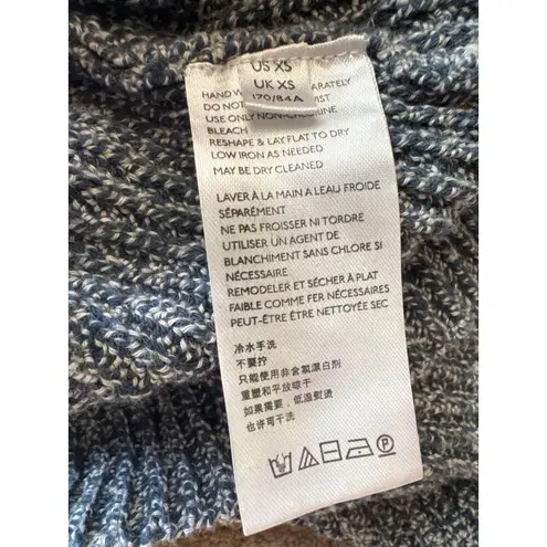 Free People Beach Freya Sweater Knit crop Sweater mock neck blue white XS