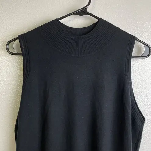 Anatomie Silk Wool Cashmere Sweater XL Black Sleeveless Knit *Flaw/Hole