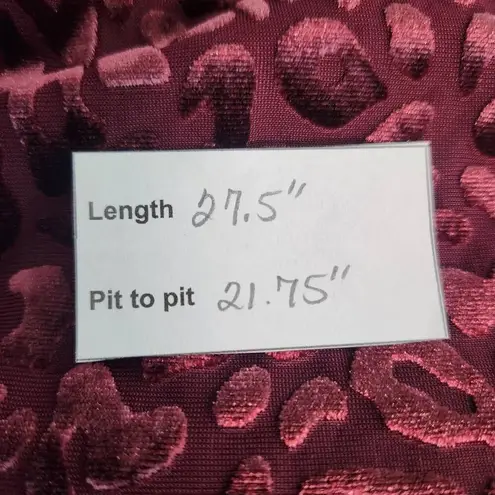 Siren Lily Oxblood Leopard Print Blouse with Velvet Accent Size 3X Plus Size Top