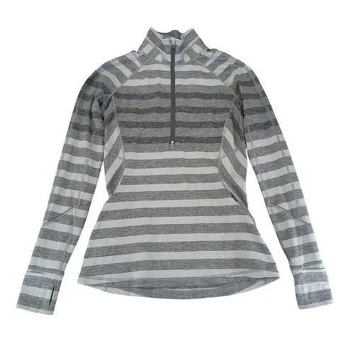 Lululemon  Run Your Pace 1/2 Zip Long Sleeve Pullover Top Womens 8 Stripe Running - Image 1