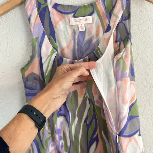 Tori Richard Floral Hawaiian Dress Mini Purple Green Preppy Resortwear Tropical - Image 4