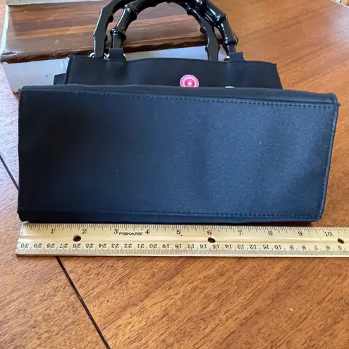 Tianni purse Tianni Retro Mod Handbag Purse Black With Multicolored Embroidered Dots