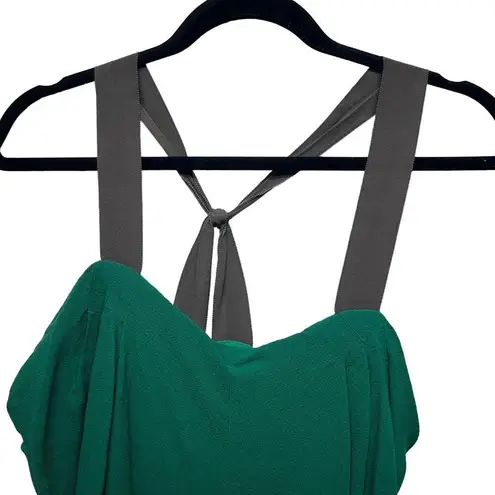 J. Crew Women's Strappy Pullover Green Midi Dress Size 12 Sweetheart Neck