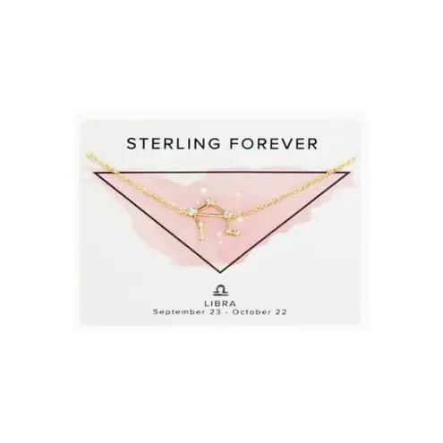NWT Sterling Forever Libra Necklace Gold
