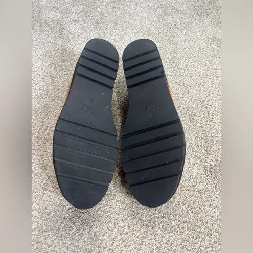 Eileen Fisher  Suede Ells Platform Loafer Cognac Size 8 neutral business casual