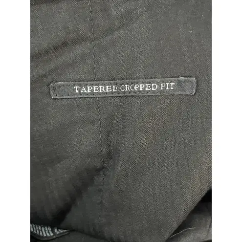 AllSaints Women’s Tapered Cropped Linen Cotton Blend Pants Black 30