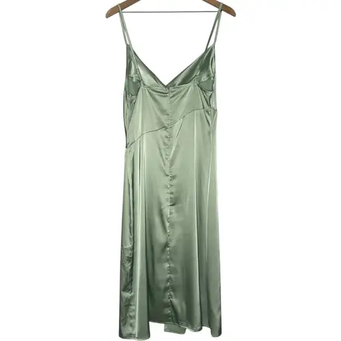 Fairy Silky Scoop Neck Light Green Slip Dress‎ Lingerie Size M