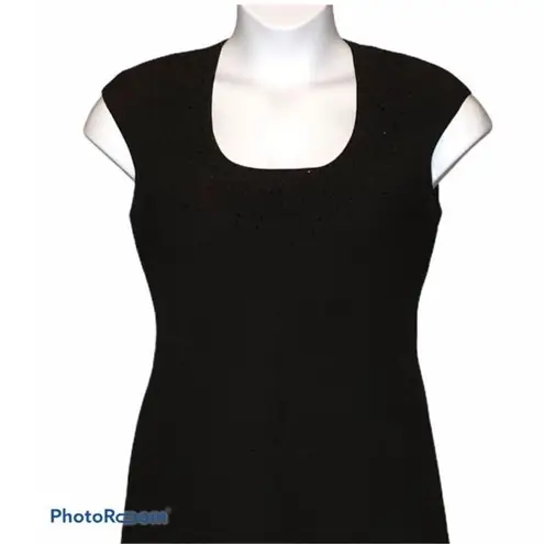 Jones Wear Vintage Black Formal Dress Size 10 – Gem-Embellished Floor-Length