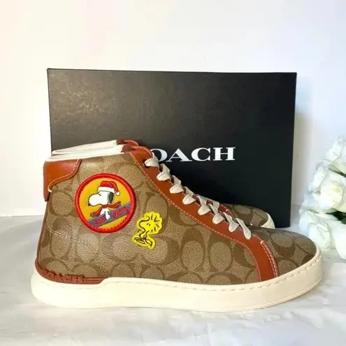 Coach  X Peanuts Clip High Top Sneaker In Signature Canvas With Patches CF163 - Image 8