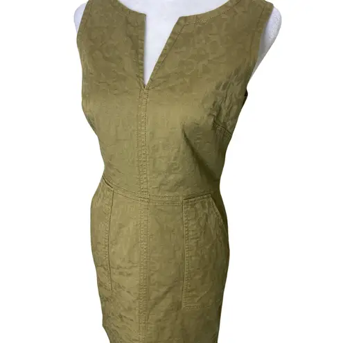 Banana Republic  Heritage Dress Womens Size 2 Green with leopard animal print