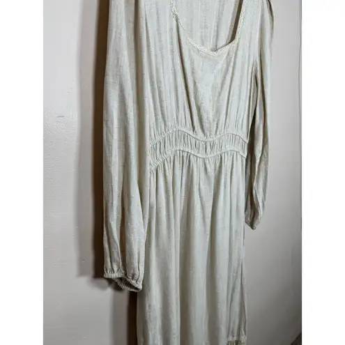 Lost + Wander Square Neck Milk Maid Puff Sleeve Maxi Dress Cottage Boho Cream L Size L