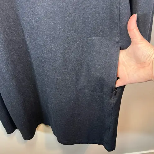 Duluth Trading Co Wearwithall Ponte Knit Dress Gray Long Sleeve Stretch Short XL