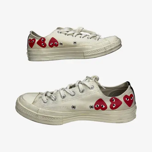 Comme Des Garçons PLAY x Converse Chuck Taylor Red Heart Low Top Sneakers 7M/ 9W White Size 9
