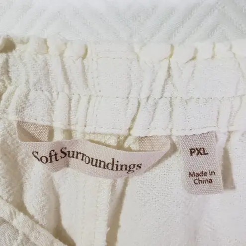 Soft Surroundings New Women's 18 Ivory Cream Wide Leg, Cotton Pants