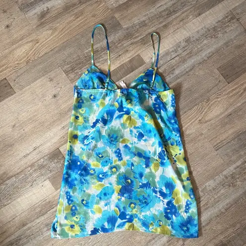 Gilligan & O’Malley Floral Spaghetti Strap Slip Dress Size S Blue