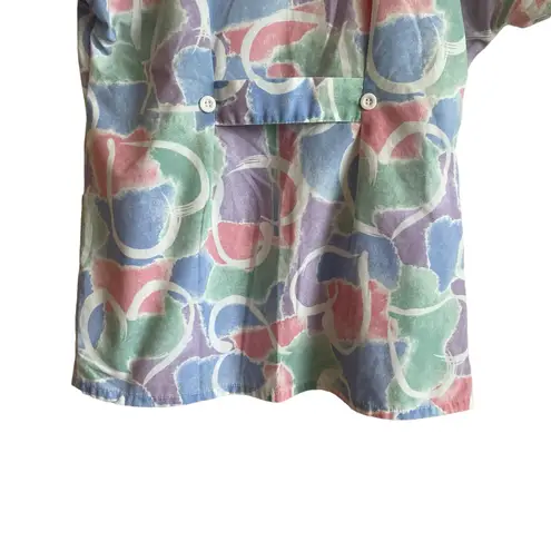 Barco Women Scrub Top‎ S Pastel Floral Medical Uniform Nurse Workwear Dental Purple