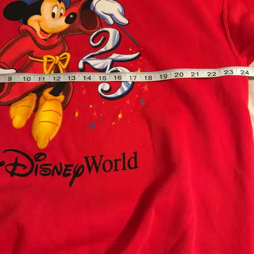 Vtg 1996 Mickey, Inc Walt Disney World 25 Anniv Sorcerer Mickey Sweatshirt Sz XL Red