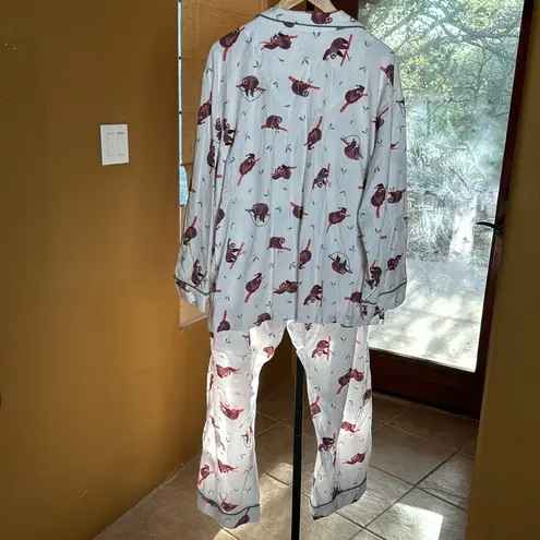 NWOT Pajamagram Sloth Classic 100% Cotton Pajama Set White Size 2X