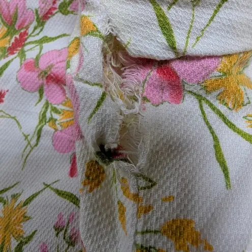 Homemade Floral Jacket Skirt Set – Women's S Pink Yellow Cotton Rayon White