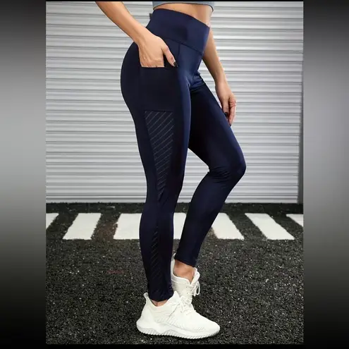None Navy High Waist athletic Leggings