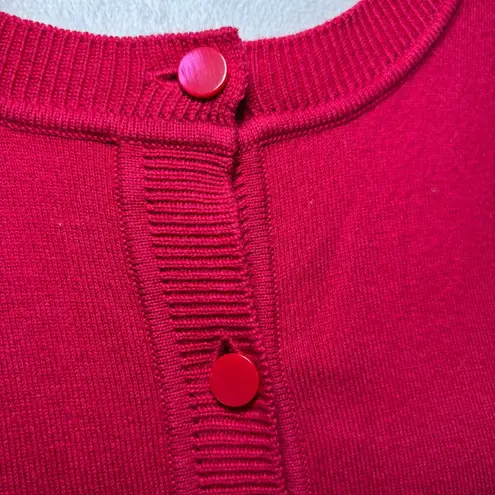 Talbots Raspberry Fuschia Pink Pima Cotton Bend Cardigan Sweater 1X Plus