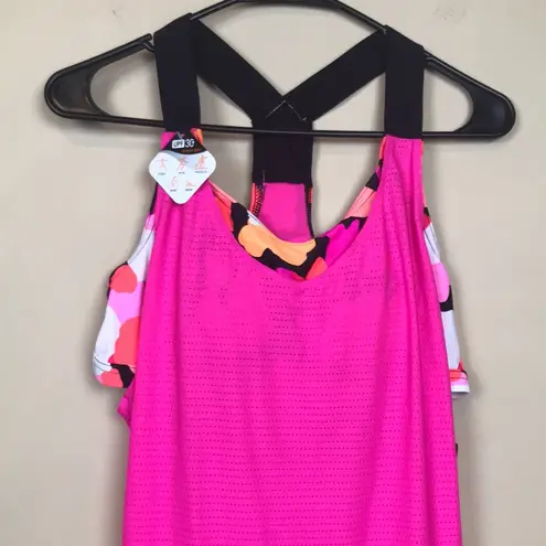 ZeroXposur NWT Women’s Athletic UPF 30+ Camouflage Sports Bra Pink Tank Top