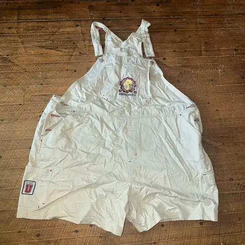 Looney Tunes Vintage tan embroidered Tweety 26/28W bib overalls