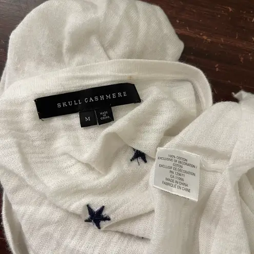 Skull Cashmere White Vneck Tshirt