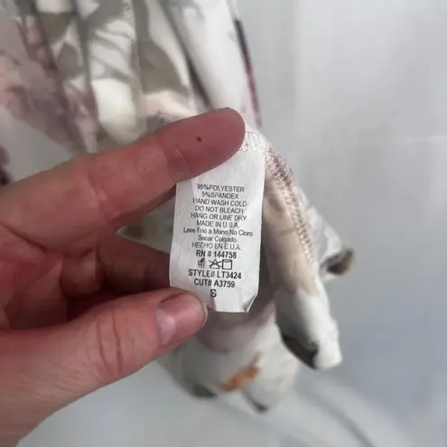 Lime & Chili White Floral Print Open Front Duster Cardigan Size Small