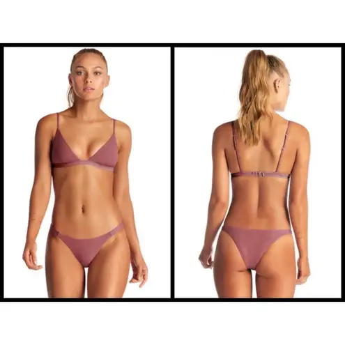 Vitamin A ππ Rose Rib Bikini Set Moss Top + Carmen Bottom 12 D XL NWT